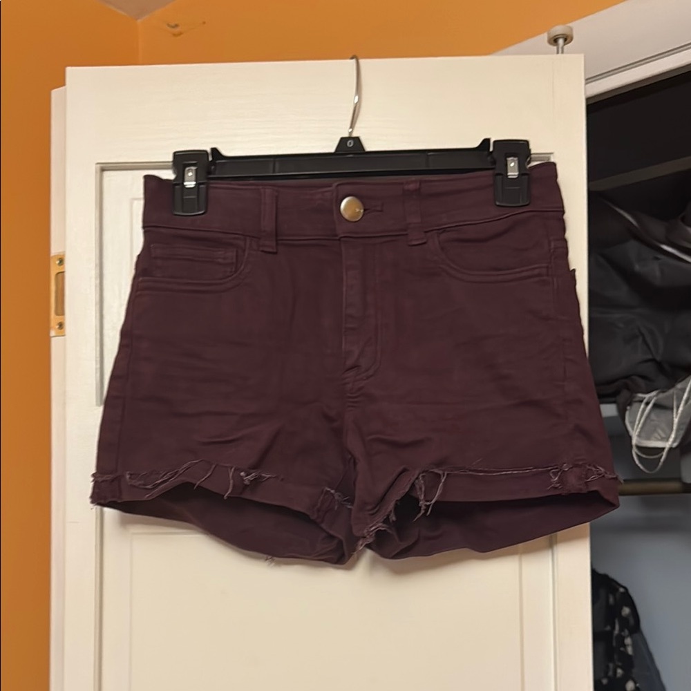 American Eagle Outfitters Dark Burgundy Jean Shorts